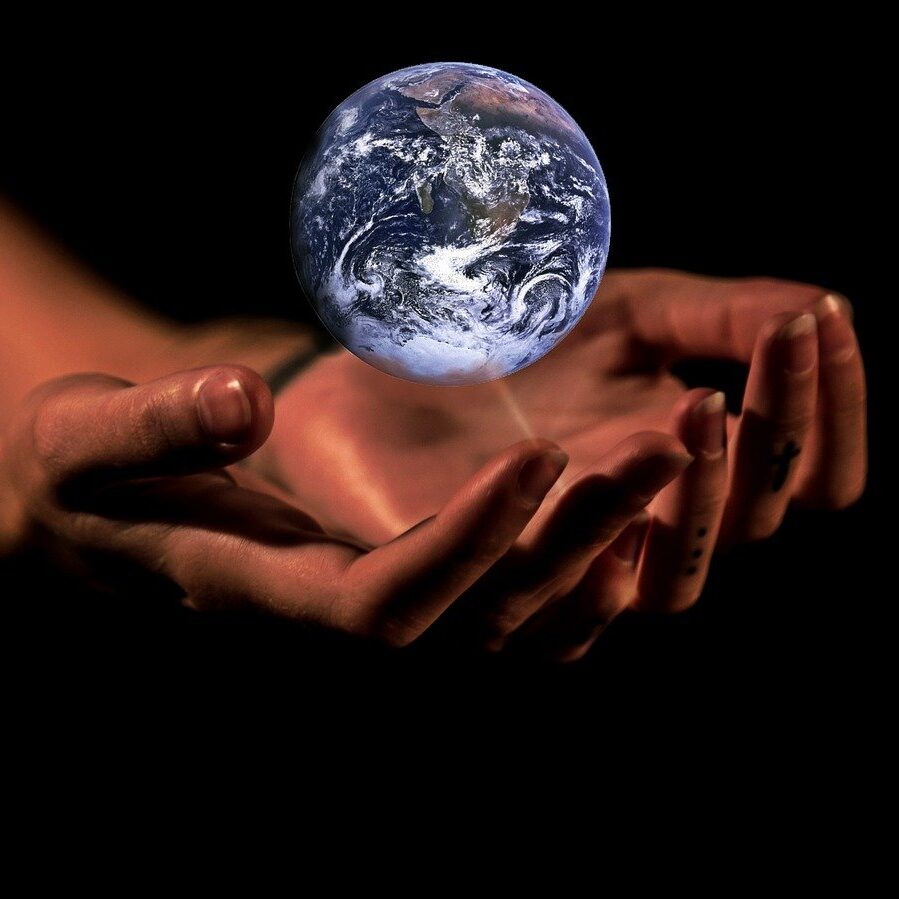 hands, globe, earth